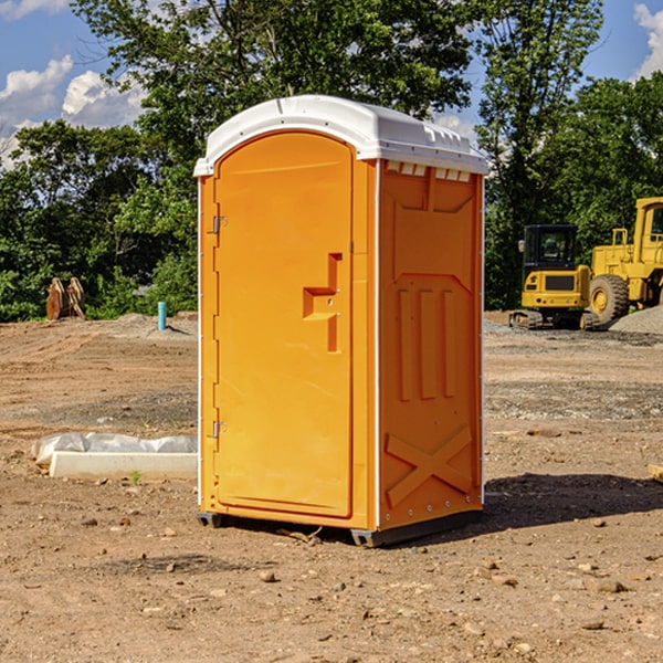 how often are the portable restrooms cleaned and serviced during a rental period in Whalan MN